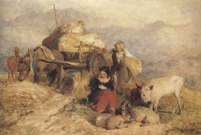 Sir edwin henry landseer,R.A. Sketch for Harvest in the Highlands (mk37) Sweden oil painting art